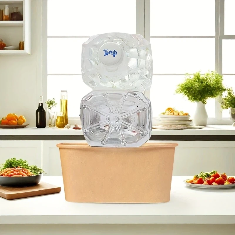 1000 ml recycled kraft paper rectangular rice bowl and lid